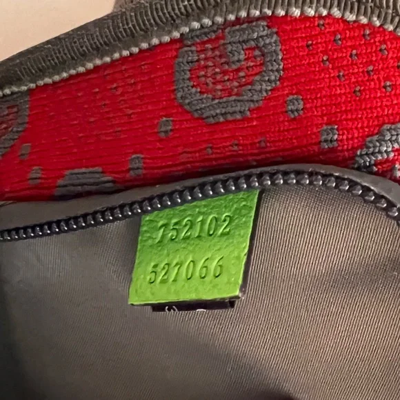 Gucci Red and Gray Crossbody Bag with Neon Green Accents - Picture 10 of 15